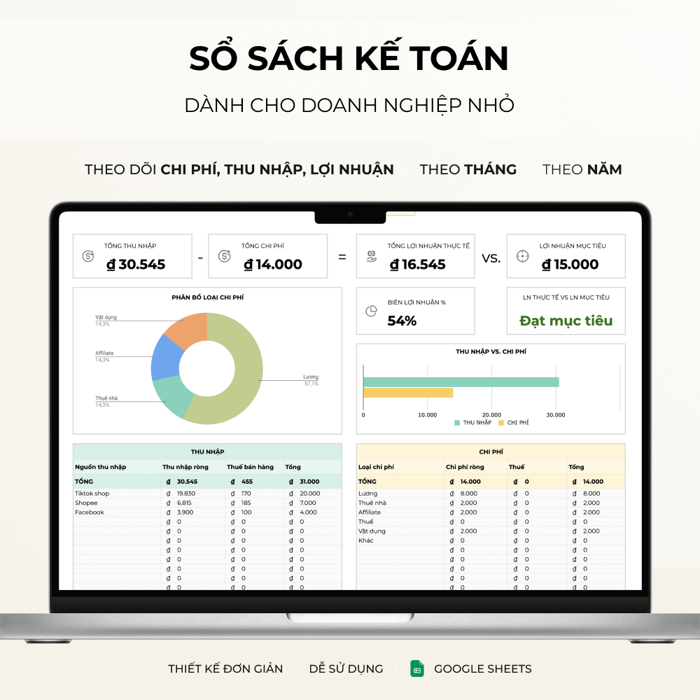 Alternative view of Sổ sách kế toán dành cho doanh nghiệp nhỏ – Spreadsheet Template