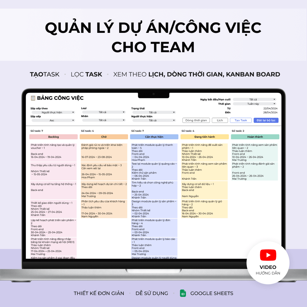 Alternative view of Quản lý dự án/công việc cho team