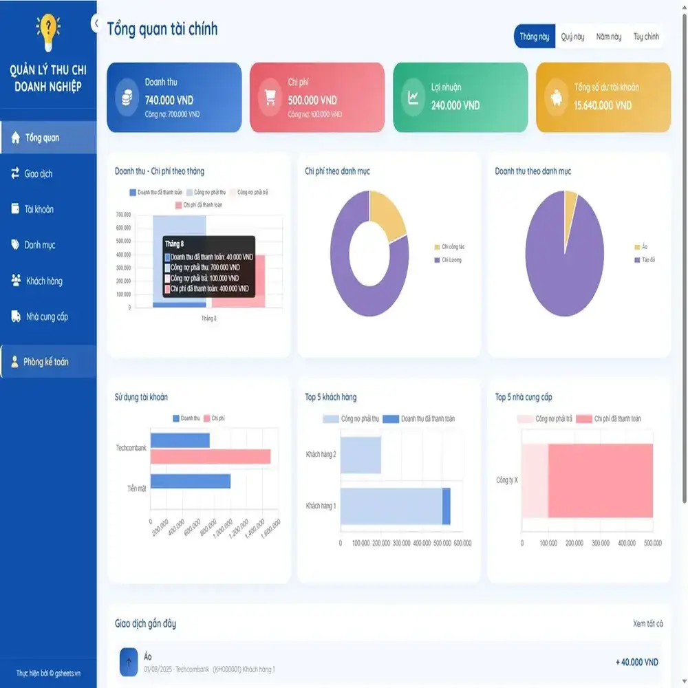Alternative view of Quản lý thu chi Doanh nghiệp (v2.0)