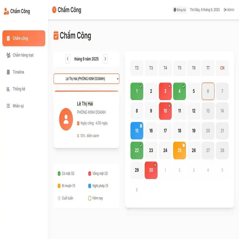 Alternative view of Bảng chấm công theo ngày (v1.0)