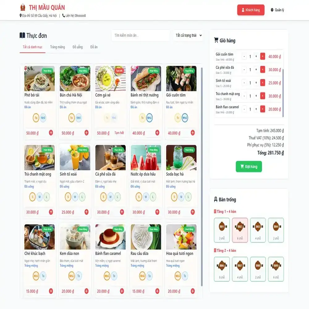 Quản lý bán hàng cho Nhà hàng, Quán ăn, Quán Cafe (v2.0)